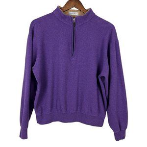Peter Millar 1/4 Zip Sweatshirt Pullover Women Medium Mock Neck 100% Cotton Crop